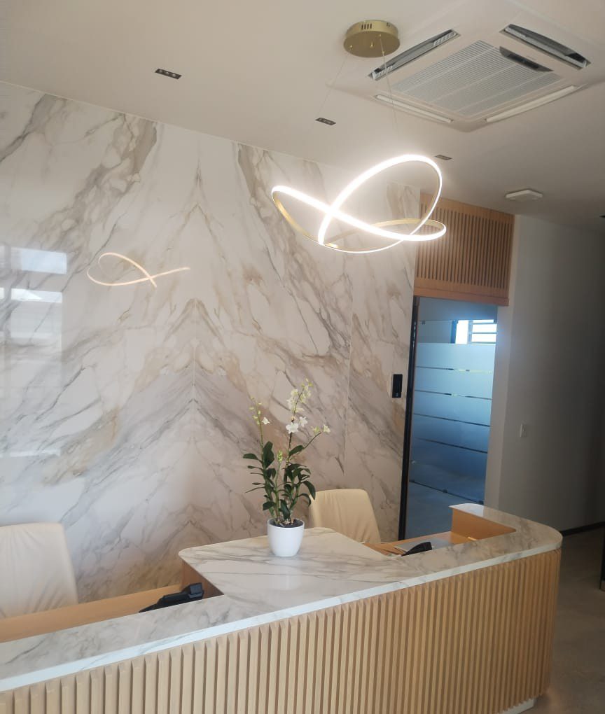 Reception desk at Blast Institute Cancún